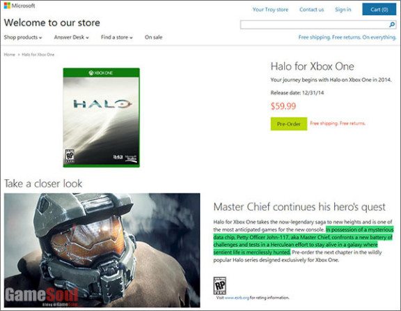 Halo Xbox One Text
