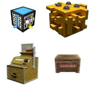 Ecco alcune tipologie di scatole presenti, dalla più banale cassa di legno, a complesse strutture da "ispezionare"