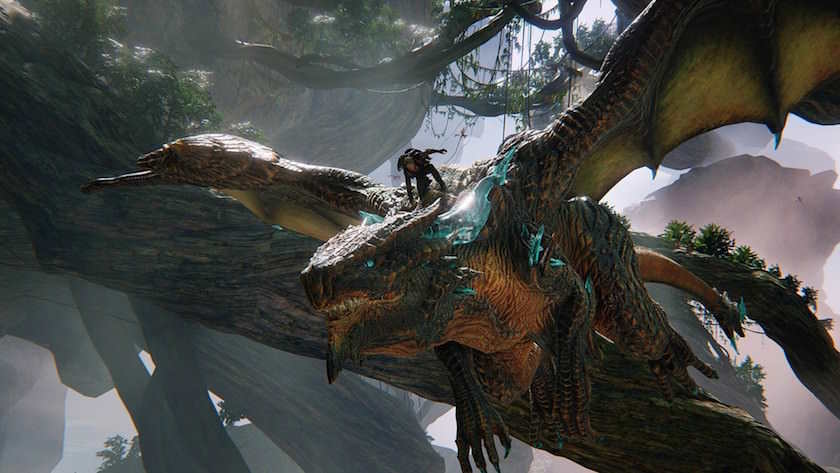Dinosaur-Flying-With-Trainer-In-Scalebound-Images-04745