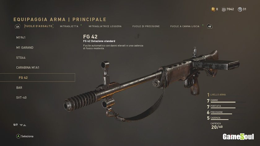Call of Duty: WWII - configurazione ideale per il FG42