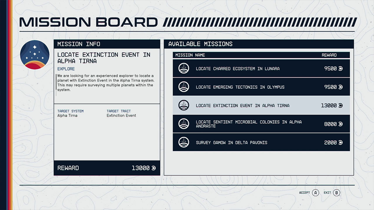 Starfield mission board