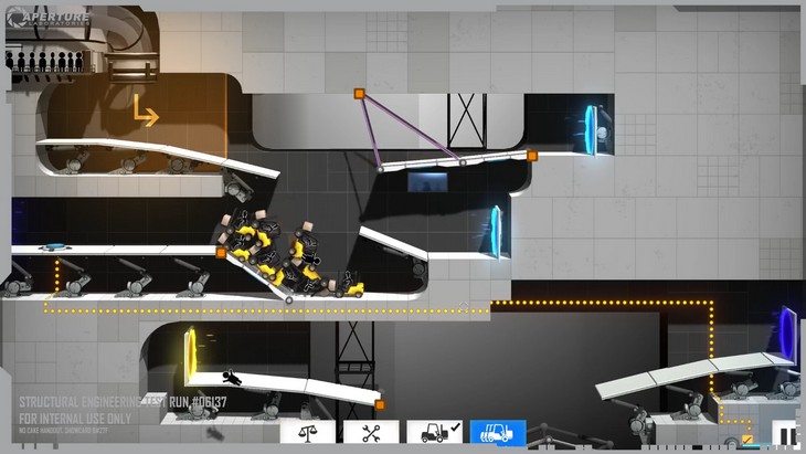 Bridge Costructor Portal gameplay