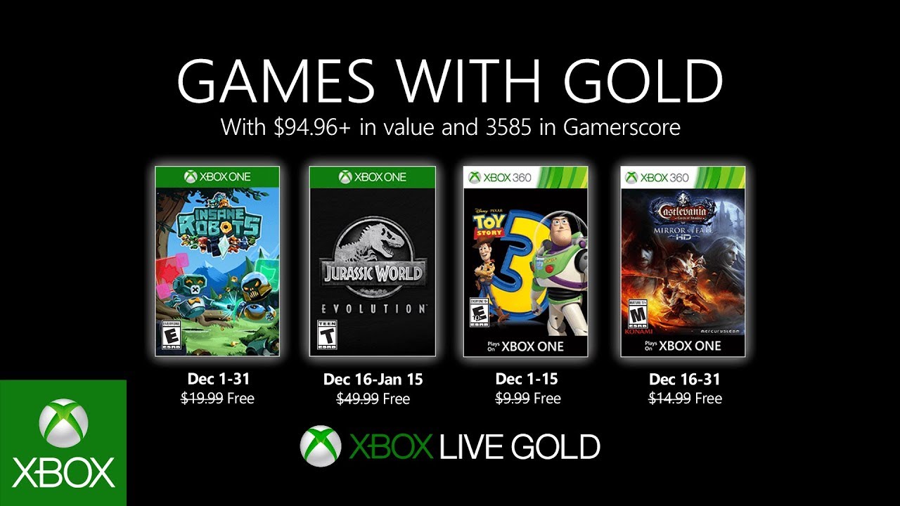 Games With Gold dicembre