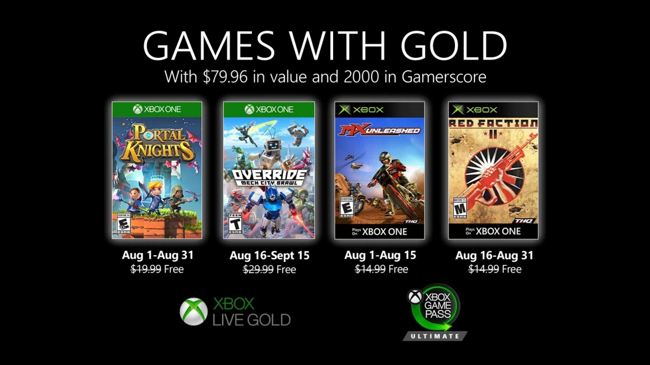 Xbox Games With Gold agosto