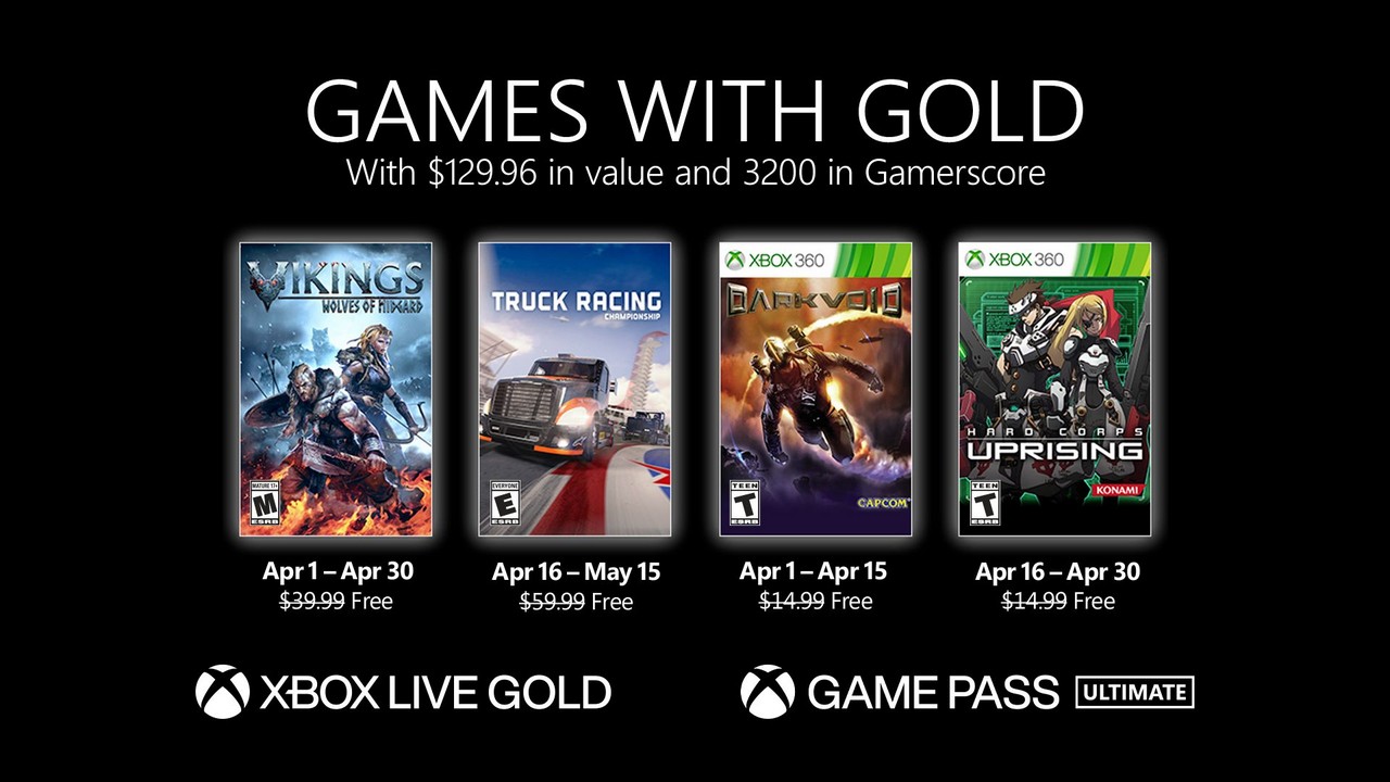 Xbox Games With Gold aprile
