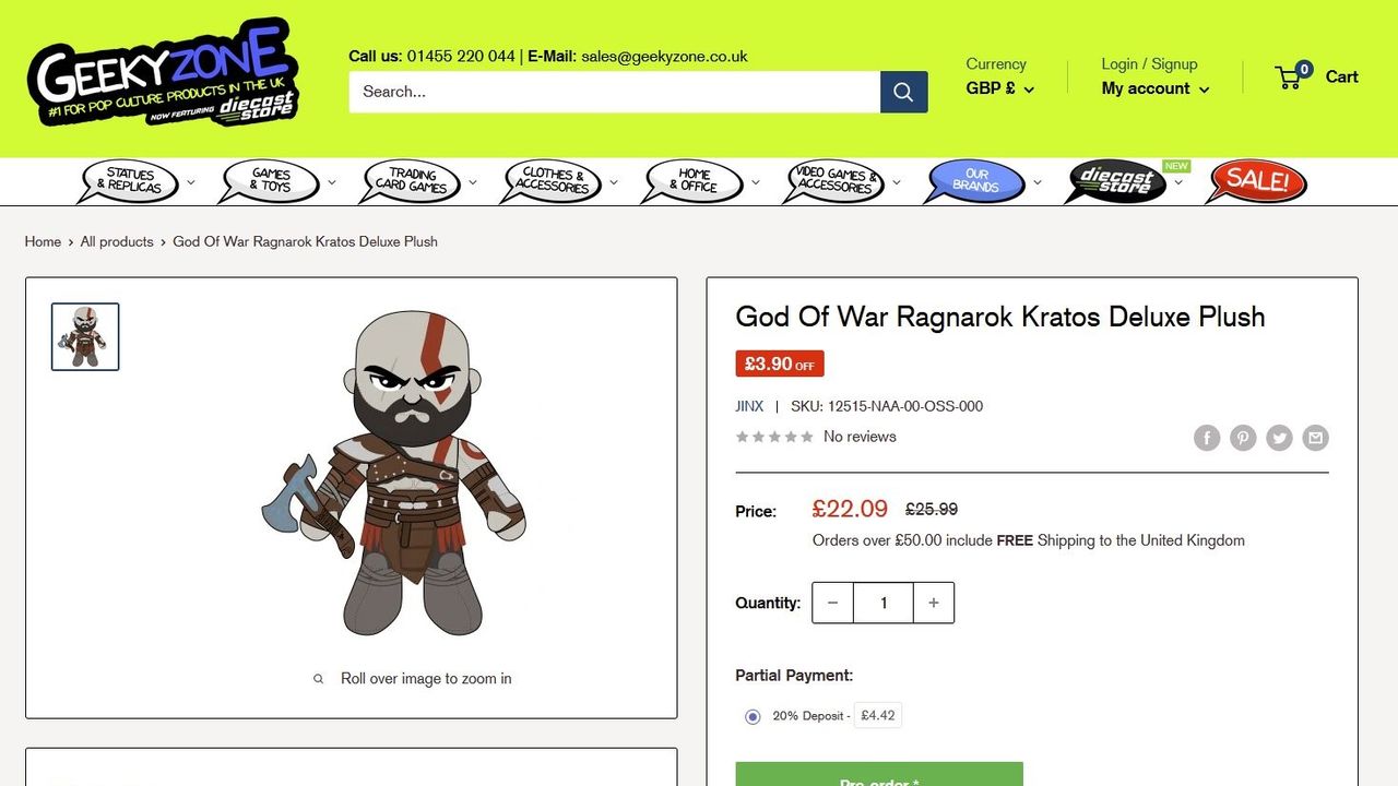 God of War Ragnarok merchandise settembre
