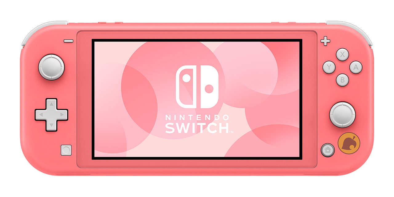Nintendo Switch Lite Bundle Animal Crossing Corallo fronte