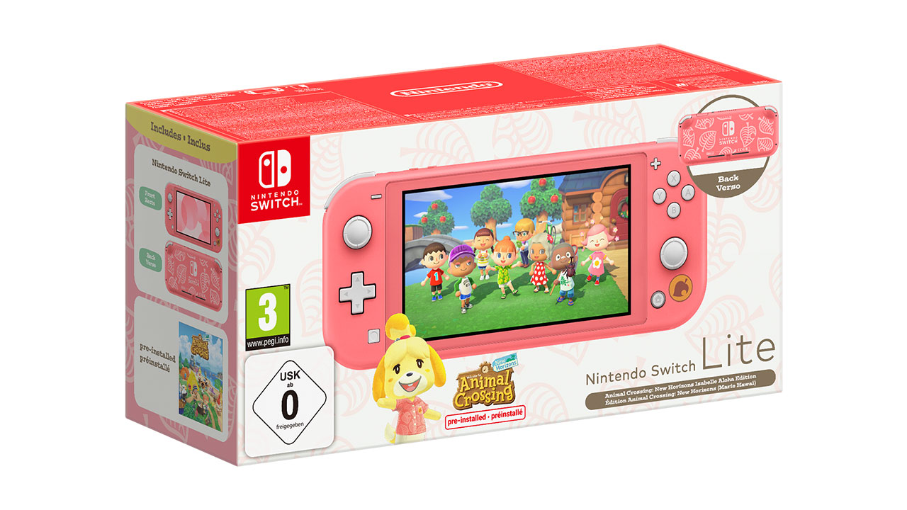 Nintendo Switch Lite Bundle Animal Crossing Corallo pack