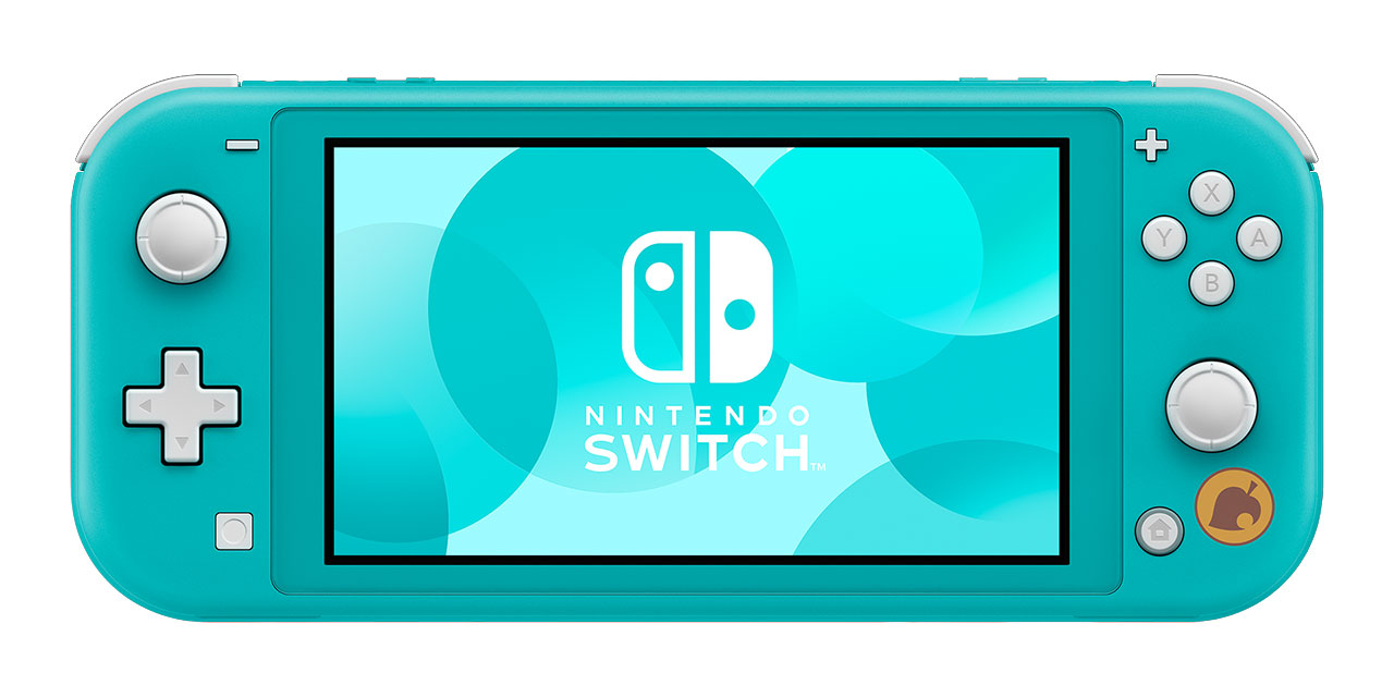 Nintendo Switch Lite Bundle Animal Crossing Turchese fronte